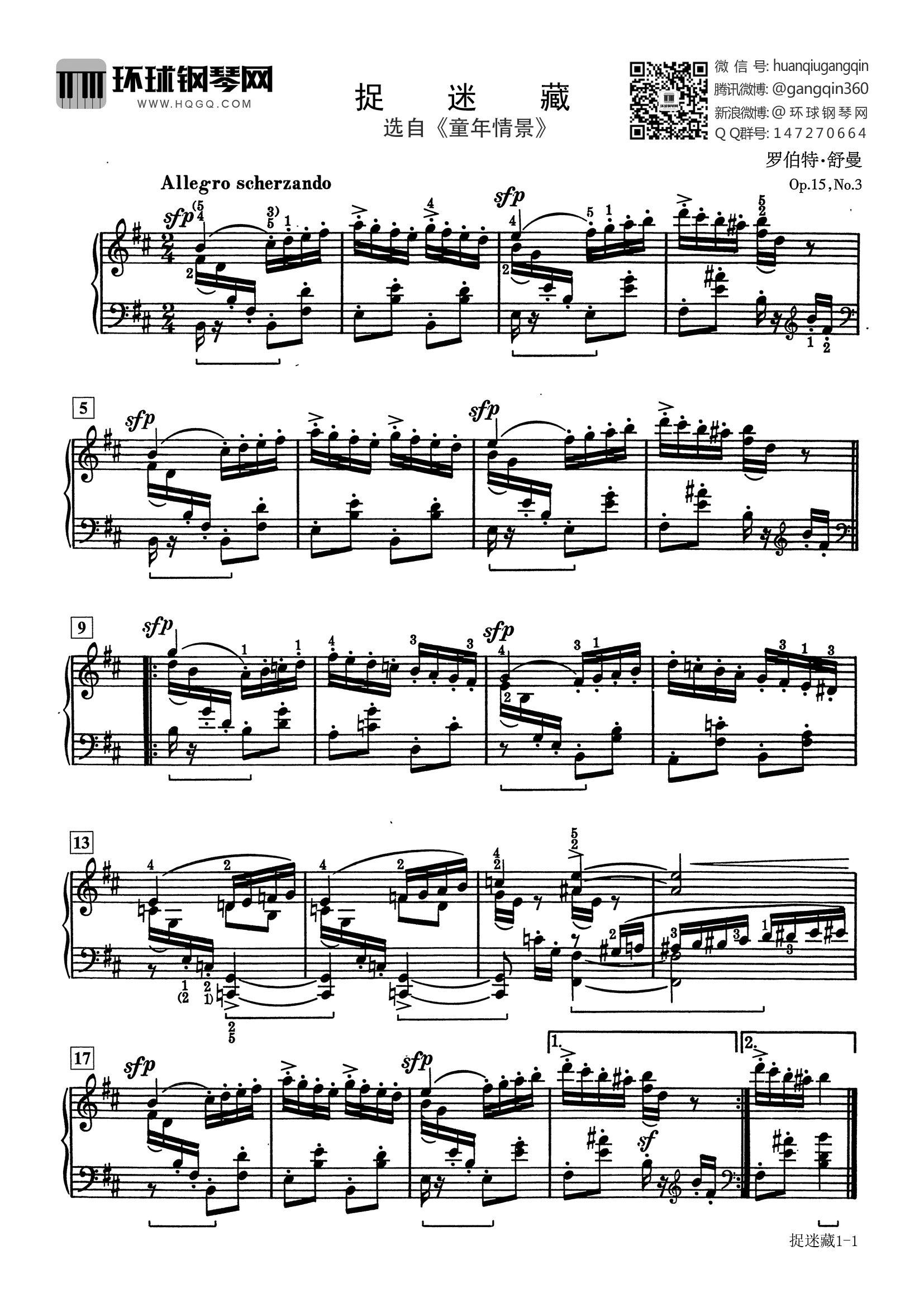 30,捉迷藏(选自《巴斯蒂安世界钢琴名曲集3》)-舒曼